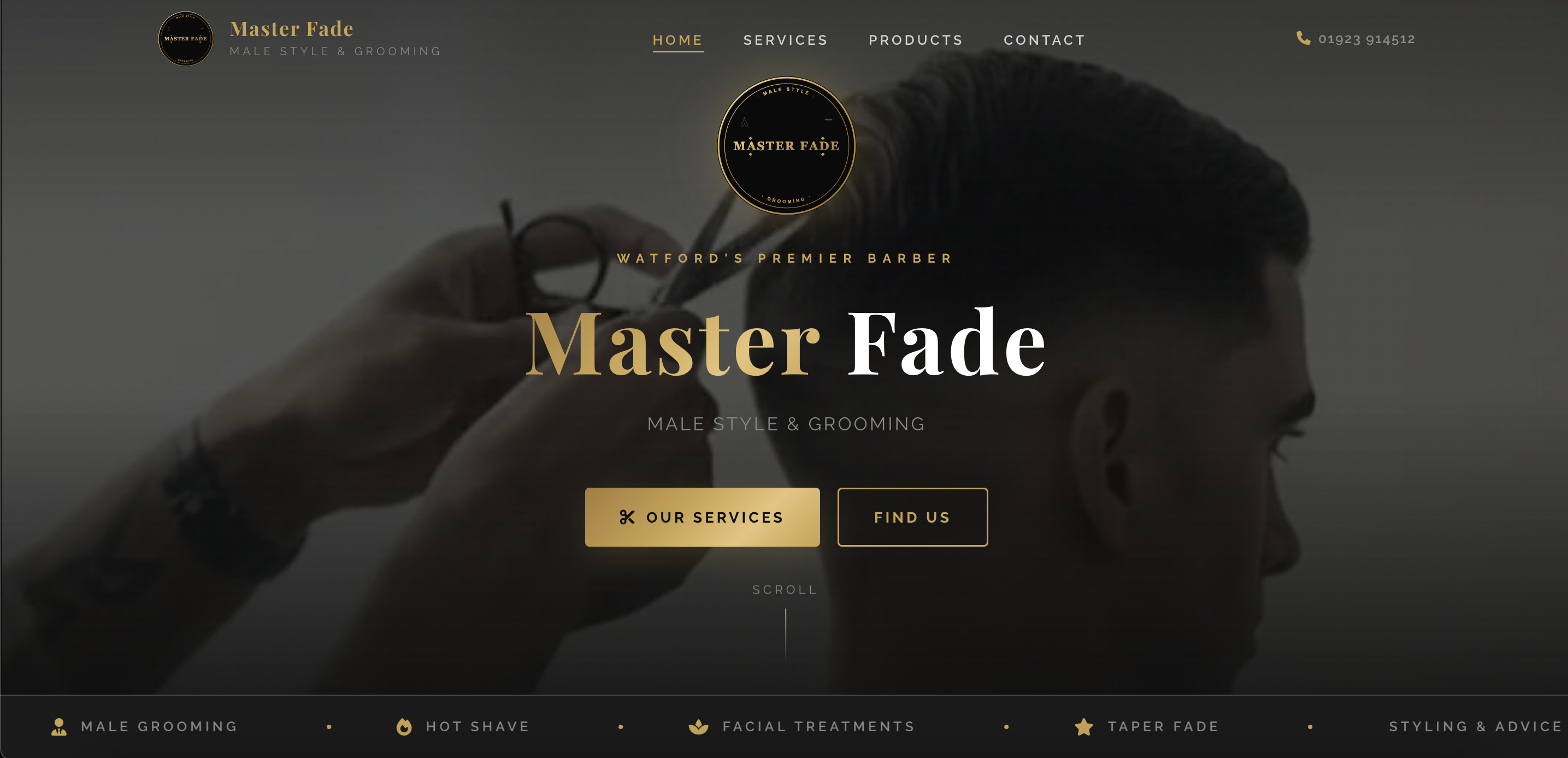 Master Fade barber shop website